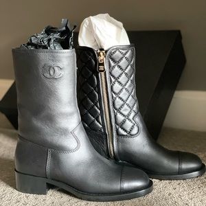 Chanel boots New Never Worn with box and shoe bags.